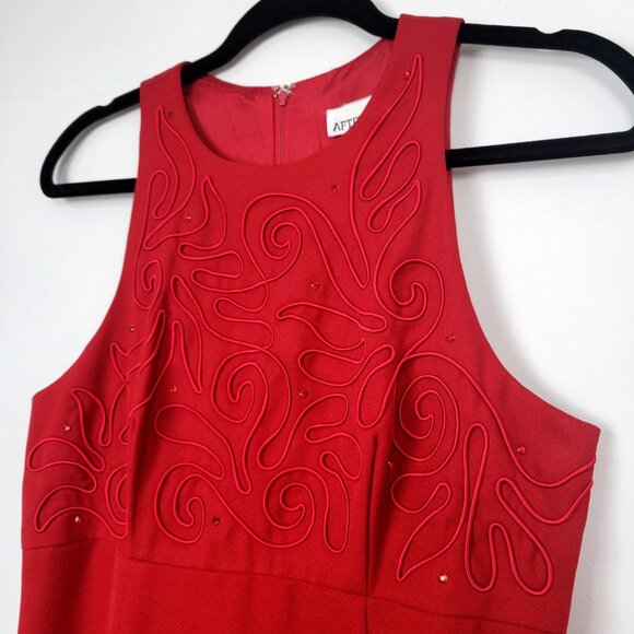 Vintage 90s After Dark Red Sleeveless Maxi Gown Formal Evening Dress - Picture 6 of 12